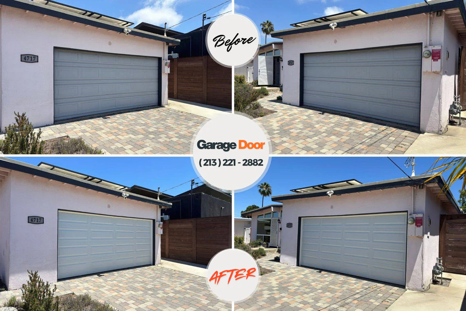 Before and after: garage door repair Sonoma, CA